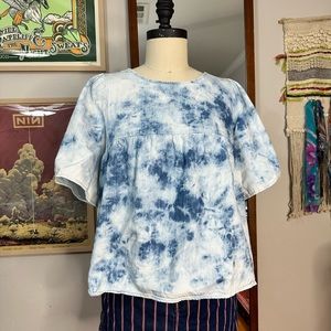 Chambray tie die top